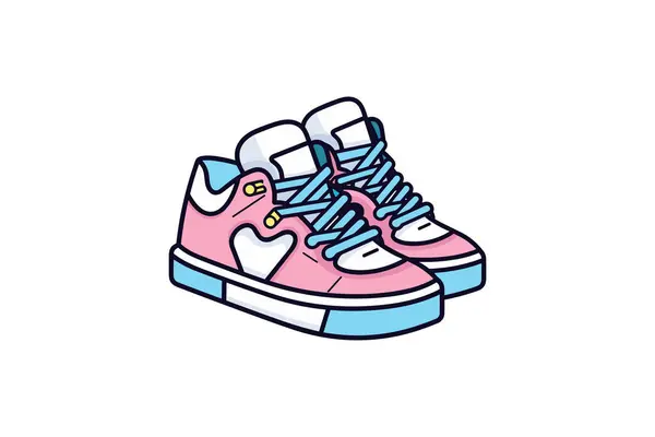 Color Icon Sneakers Vector Illustration — Stock Vector