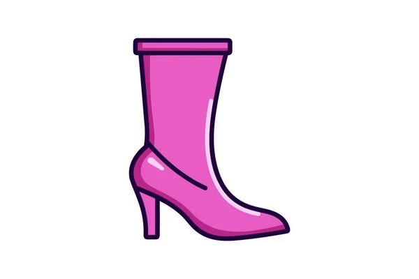 Female Boots Isolated Icon Vector Illustration Design — Stock Vector