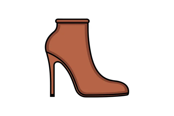 Perempuan Sepatu Terisolasi Ikon Vektor Desain Ilustrasi - Stok Vektor