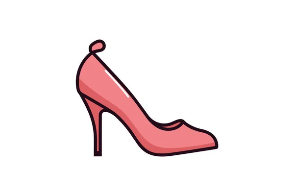 Kadın Ayakkabı Simgesinin Vektör Illüstrasyonu — Stok Vektör