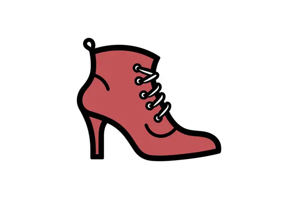 Kadın Ayakkabı Ikonu Web Için Ayakkabı Vektör Simgelerinin Özet Çizimi — Stok Vektör