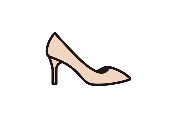 高跟鞋的图标 时髦的现代扁平风格 — 图库矢量图片