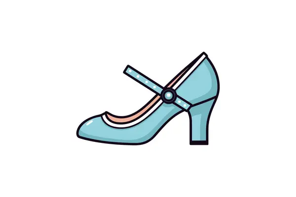 高跟鞋颜色图标矢量 高跟鞋的标志 孤立的符号说明 — 图库矢量图片