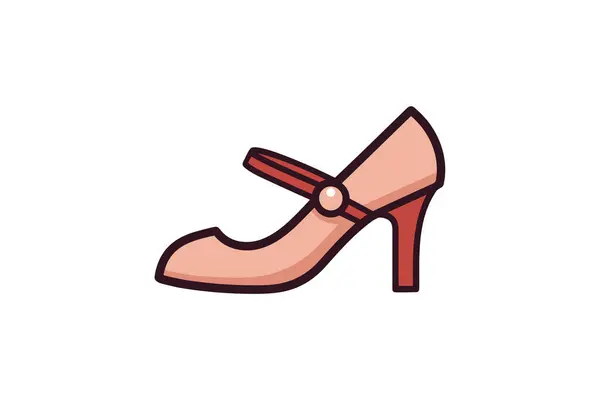 Schuh Vektor Flache Farbe Symbol — Stockvektor