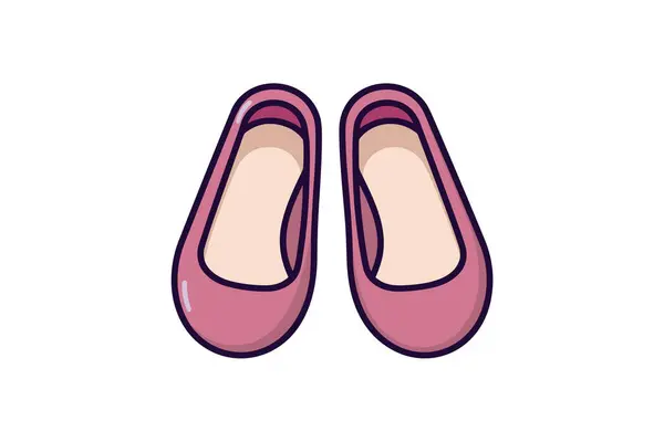 Paar Damenschuhe Karikatur Von Schuhen Vektor Symbol Für Design Isoliert — Stockvektor