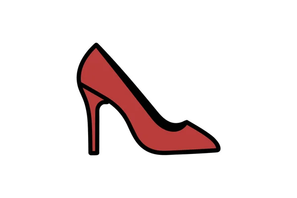 Weibliche Schuh Ikone Outline Stil — Stockvektor