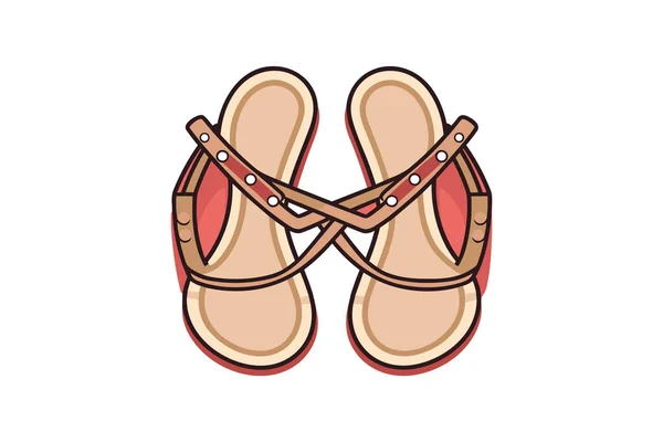 Μεμονωμένα Χρωματιστά Παπούτσια Εικονίδιο Διανυσματική Απεικόνιση Σχεδιασμό — Διανυσματικό Αρχείο