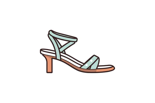 Beyaz Arka Planda Kadın Ayakkabılarının Vektör Çizimi — Stok Vektör