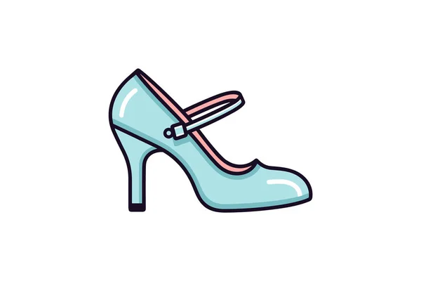 Kadın Ayakkabı Simgesinin Vektör Illüstrasyonu — Stok Vektör