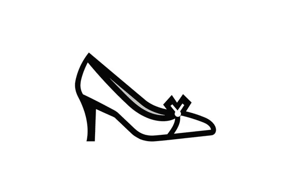 Chaussure Avec Icône Talon Illustration Vectorielle — Image vectorielle