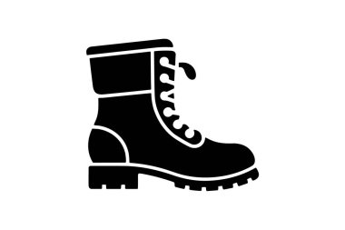 Mavi Çizme Ayakkabıları ve Ayakkabı Düz Renk Simgesi beyaz arkaplan düz renk vektör resimleme mükemmel