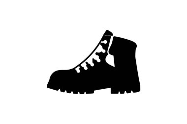 Yürüyüş Ayakkabıları ve Ayakkabı Düz Renk Simgesi çizmeleri beyaz arkaplan düz renk çizimi mükemmel