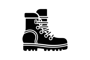 Kışlık ayakkabılar siyah vektör simgesi beyaz arka planda izole edildi. Kış ayakkabıları