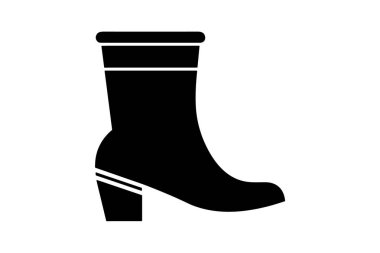 Leopar Topukları Pompa Kadın Ayakkabıları ve Düz Renk Simgesi Beyaz arkaplan düz renk çizimi pikseli mükemmel