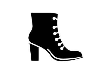 Leopar Topukları Pompa Kadın Ayakkabıları ve Düz Renk Simgesi Beyaz arkaplan düz renk çizimi pikseli mükemmel