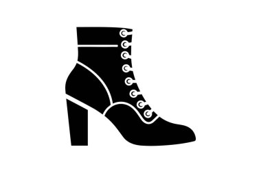 Leopar Topukları Pompa Kadın Ayakkabıları ve Düz Renk Simgesi Beyaz arkaplan düz renk çizimi pikseli mükemmel