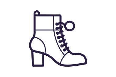 Mor Topuklu Kedi Topuğu Kadın Ayakkabıları ve Düz Ayakkabı Simgesi Beyaz arka plan düz renk çizimi pikseli mükemmel