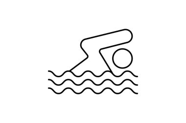 yüzme havuzu ikonu vektör illüstrasyonu