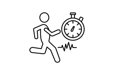 aralık eğitimi, HIIT, yüksek yoğunluklu ara eğitim, beyaz arkaplan vektör illüstrasyon pikselinde izole edilmiş simge mükemmel