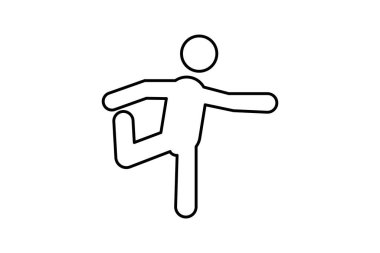 esneme, esneklik, ısınma, serinleme, beyaz arkaplan vektör illüstrasyon pikselinde izole edilmiş ikon mükemmel