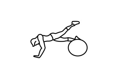 stabilite topu, egzersiz topu, beyaz arkaplan vektör resimleme pikselinde izole edilmiş simge mükemmel