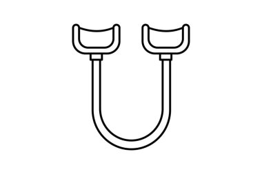   Direnç bantları, egzersiz bantları, elastik bantlar, beyaz arkaplan vektörü illüstrasyonunda izole edilmiş ikon mükemmel