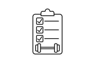 Fitness değerlendirmesi, sağlık değerlendirmesi, beyaz arkaplan vektörü illüstrasyon pikselinde izole edilmiş ikon mükemmel