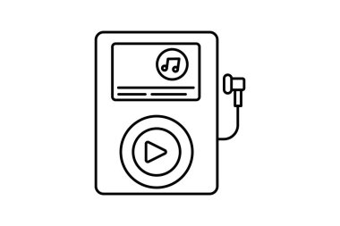 müzik, melodi, ritim, ritim, ritim, simge beyaz arkaplan vektörü illüstrasyon pikselinde izole edilmiş mükemmel