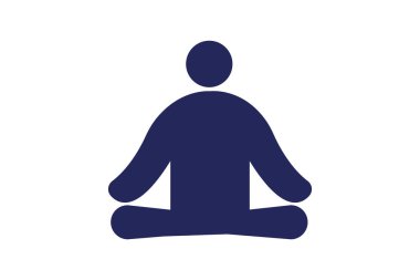 yoga, meditasyon, farkındalık, beyaz arkaplan vektörü illüstrasyon pikselinde izole edilmiş ikon mükemmel