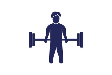 Silüet adam ağırlık kaldıran vektör çizimi