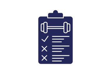 Fitness testleri, fiziksel değerlendirmeler, beyaz arkaplan vektör illüstrasyon pikselinde izole edilmiş ikon mükemmel