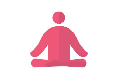 yoga, meditasyon, farkındalık, beyaz arkaplan vektörü illüstrasyon pikselinde izole edilmiş ikon mükemmel