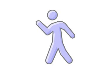  yürüme, uygunluk, egzersiz simgesi beyaz arkaplan vektör illüstrasyon pikselinde izole edilmiş mükemmel