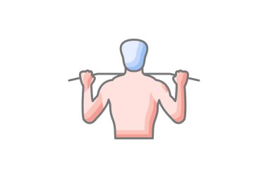  barfiks, egzersiz, fitness, kuvvet eğitim simgesi beyaz arkaplan vektör illüstrasyon pikselinde izole edilmiş mükemmel