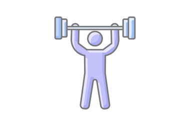 CrossFit, fonksiyonel fitness, yüksek yoğunluklu egzersizler, beyaz arkaplan vektör illüstrasyonunda izole edilmiş simge mükemmel