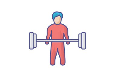 Halter, kuvvet eğitimi, beyaz arkaplan vektör resimleme üzerine izole ikon mükemmel