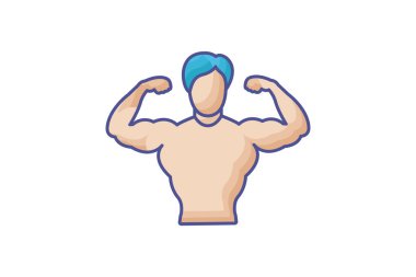 Tüm vücut egzersizi, fitness, egzersiz rutini, beyaz arkaplan vektör illüstrasyon pikselinde izole edilmiş ikon mükemmel