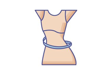 kilo kaybı, zayıflama, zayıflama, beyaz arkaplan vektörü resimleme pikselinde izole edilmiş simge mükemmel