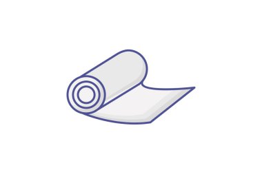 Fitness minderi, egzersiz minderi, yoga minderi, beyaz arkaplan vektör illüstrasyon pikselinde izole edilmiş ikon mükemmel