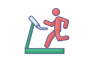 Fitness ekipmanları, egzersiz makineleri, beyaz arkaplan vektör illüstrasyon pikselinde izole edilmiş ikon mükemmel