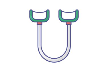   Direnç bantları, egzersiz bantları, elastik bantlar, beyaz arkaplan vektörü illüstrasyonunda izole edilmiş ikon mükemmel