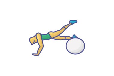 stabilite topu, egzersiz topu, beyaz arkaplan vektör resimleme pikselinde izole edilmiş simge mükemmel