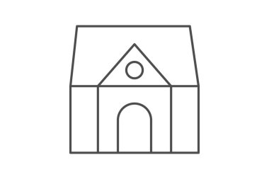 Home Haven ince çizgi simgesi, gri dış hat simgesi, piksel mükemmel simge