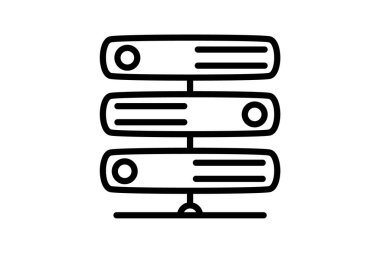 Veritabanı, Veri Alma, Veri Dinamosu Simgesi Beyaz arkaplan vektör illüstrasyonunda izole edildi