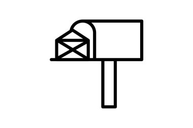 Posta, İletişim sembolleri, posta iletimi, beyaz arkaplan vektör illüstrasyonunda izole edilmiş simgeler mükemmel