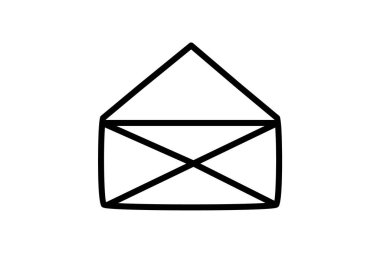 E- posta, E- posta illüstrasyonu, İleti simgesi simgesi, dış hat simgesi, piksel mükemmel simge