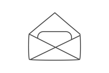 Harf, İleti simgesi, posta ince çizgi simgesi, gri dış hat simgesi, piksel mükemmel simge