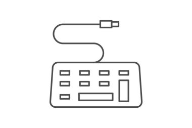 Klavye, Elektronik Daktilo, ince çizgi simgesi, gri dış hat simgesi, piksel mükemmel simge