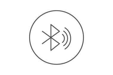 Bluetooth, Kablosuz Teknoloji, ince çizgi simgesi, gri dış hat simgesi, piksel mükemmel simge