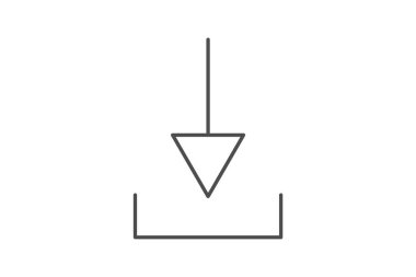 İndiriliyor, İndirme İşlemi, ince çizgi simgesi, gri dış hat simgesi, piksel mükemmel simge